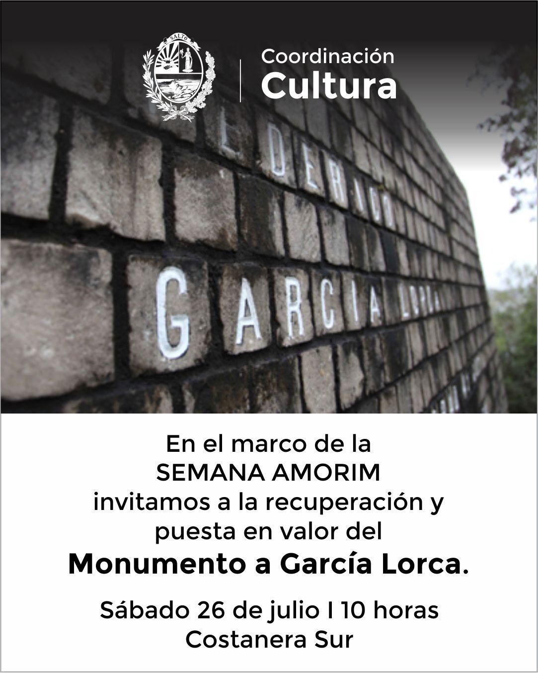 Semana Amorim: recuperación del Monumento a García Lorca en Costanera Sur