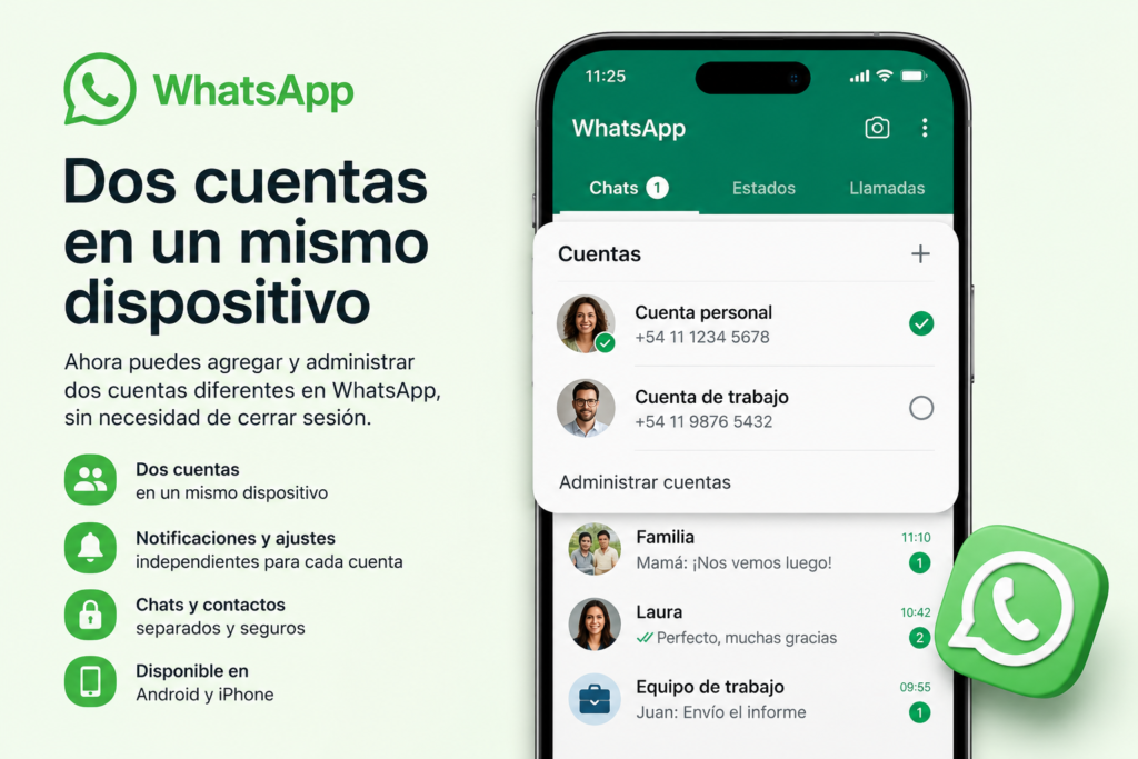 WhatsApp ya permite usar dos cuentas en un mismo dispositivo: as&iacute; funciona la nueva herramienta